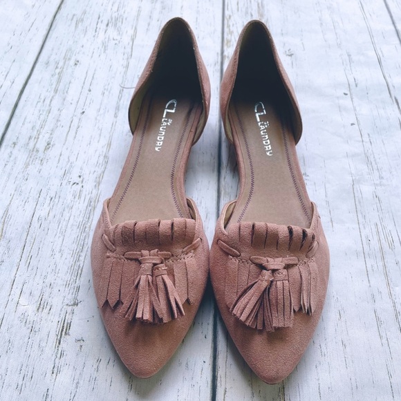 CL by Laundry Women’s Seline Dusty Rose Suede Tassels D’orsay Flats Size 10M - Picture 3 of 10